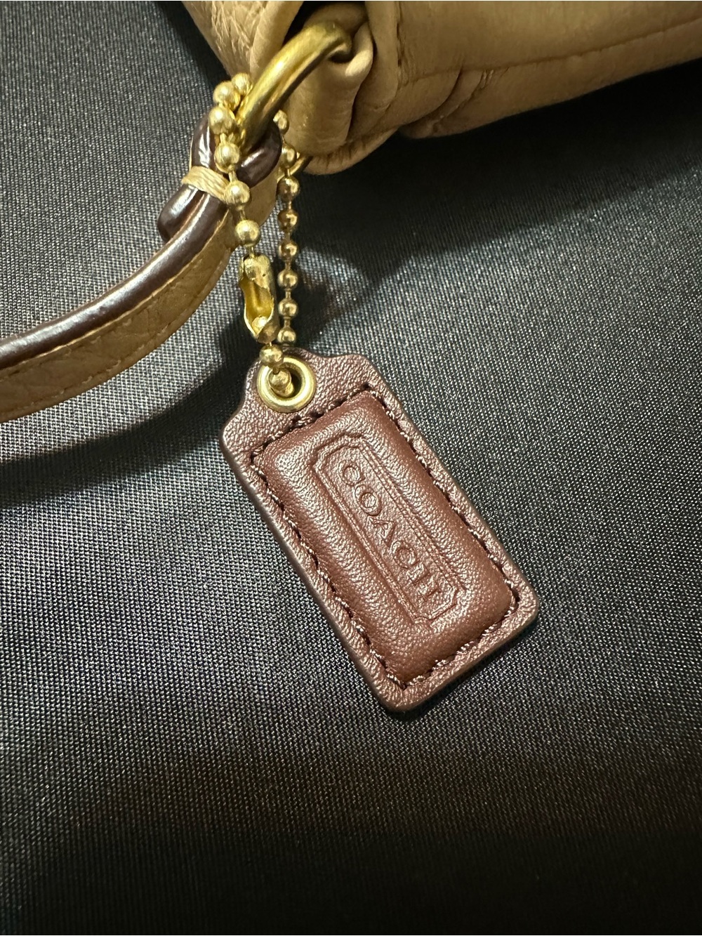 Coach Beige Pebble Leather Mini Bag with Top Strap - Picture 10 of 11